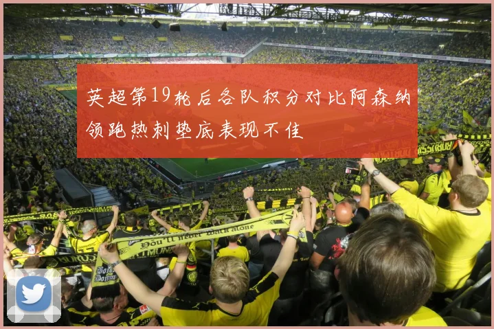 英超第19轮后各队积分对比阿森纳领跑热刺垫底表现不佳